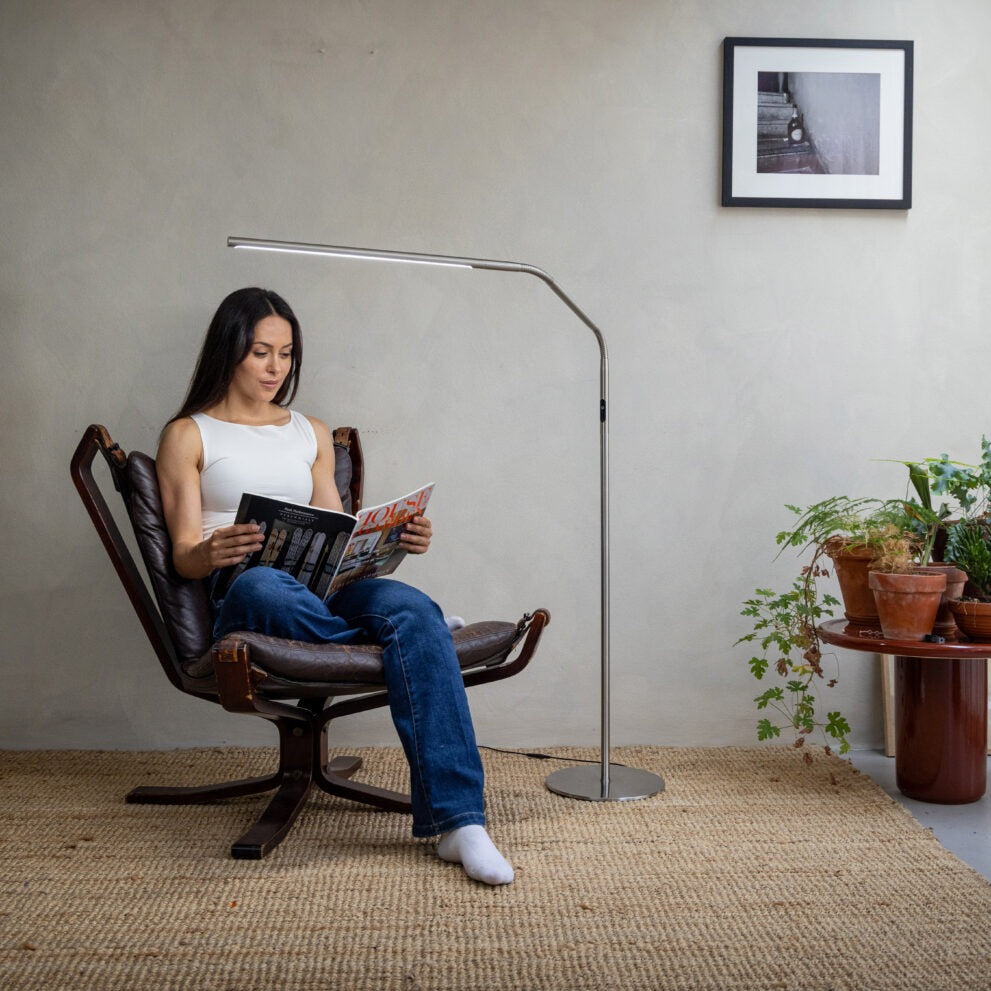 Slimline 4 Floor Lamp - Brushed Steel