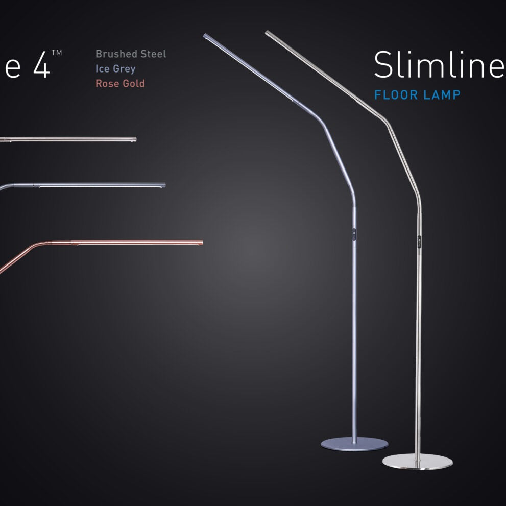 Slimline 4 Floor Lamp - Brushed Steel